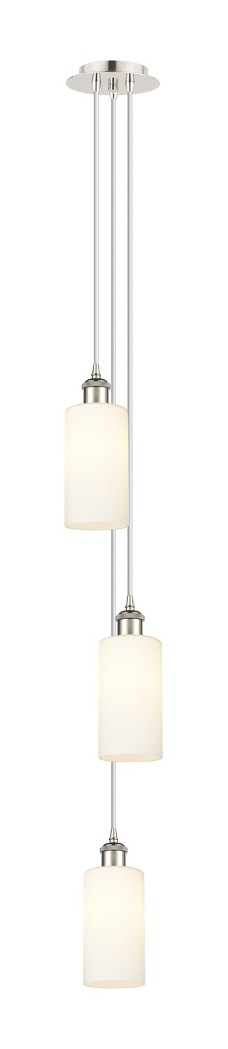 Three Light Pendant by Innovations - Downtown Urban Collection, Polished Nickel Finish - 103B-3P-PN-G434-7WH