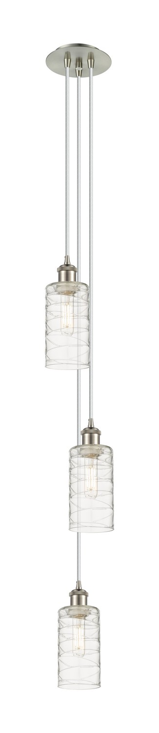 Three Light Pendant by Innovations - Downtown Urban Collection, Brushed Satin Nickel Finish - 103B-3P-SN-G434-7DE