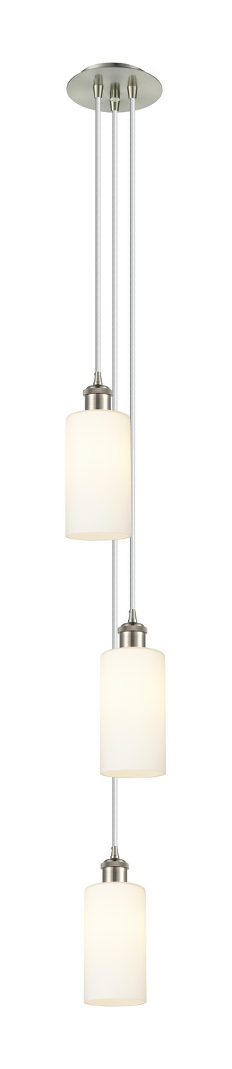 Three Light Pendant by Innovations - Downtown Urban Collection, Brushed Satin Nickel Finish - 103B-3P-SN-G434-7WH