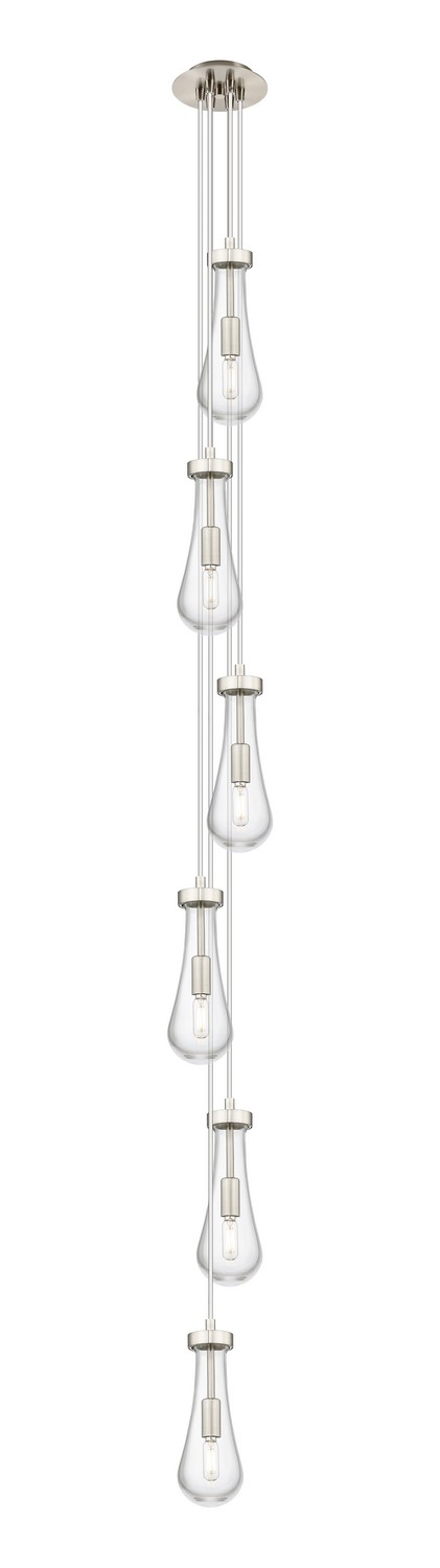 Six Light Pendant by Innovations - Downtown Urban Collection, Brushed Satin Nickel Finish - 106-451-1P-SN-G451-4CL