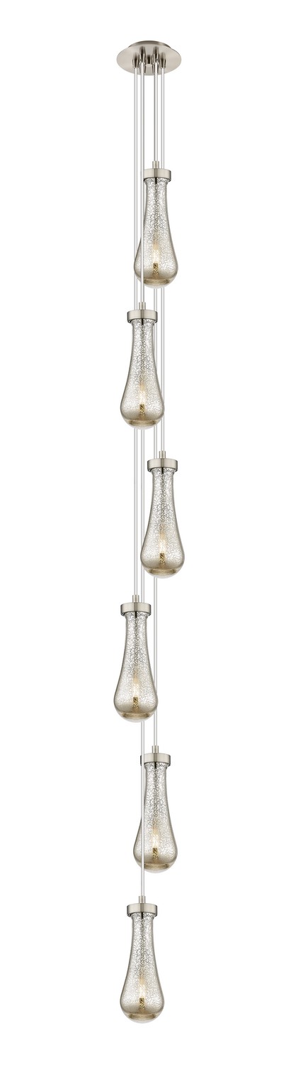 Six Light Pendant by Innovations - Downtown Urban Collection, Brushed Satin Nickel Finish - 106-451-1P-SN-G451-4ME
