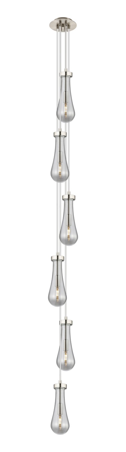 Six Light Pendant by Innovations - Downtown Urban Collection, Brushed Satin Nickel Finish - 106-451-1P-SN-G451-4SM