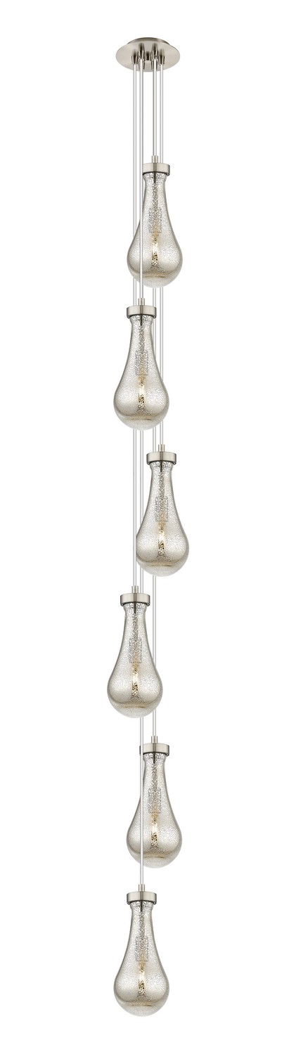 Six Light Pendant by Innovations - Downtown Urban Collection, Brushed Satin Nickel Finish - 106-451-1P-SN-G451-5ME