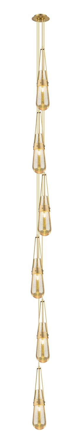 Six Light Pendant by Innovations - Downtown Urban Collection, Brushed Brass Finish - 106-452-1P-BB-G452-4ME