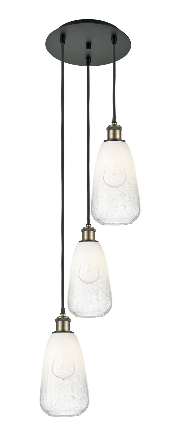 Three Light Pendant by Innovations - Ballston Collection, Black Antique Brass Finish - 113B-3P-BAB-G480-6OP