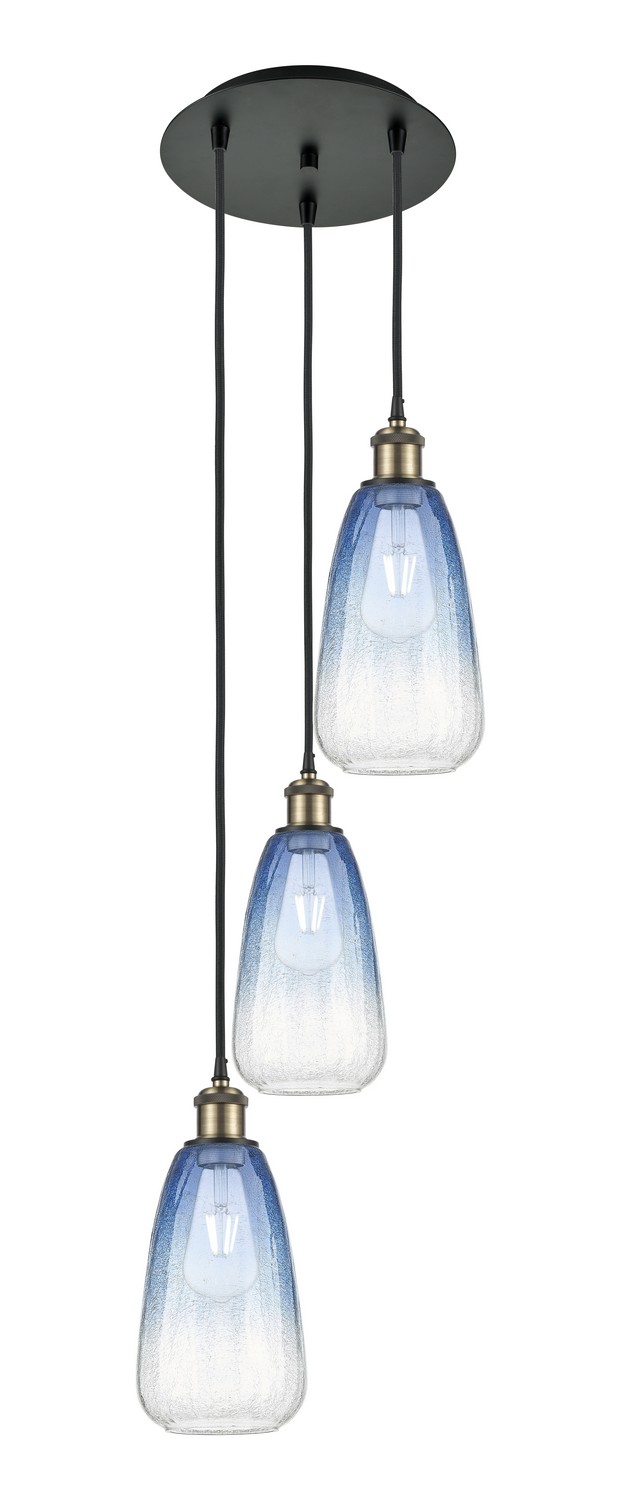 Three Light Pendant by Innovations - Ballston Collection, Black Antique Brass Finish - 113B-3P-BAB-G480-6SB