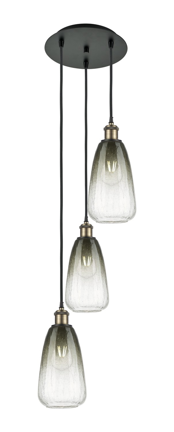 Three Light Pendant by Innovations - Ballston Collection, Black Antique Brass Finish - 113B-3P-BAB-G480-6SL
