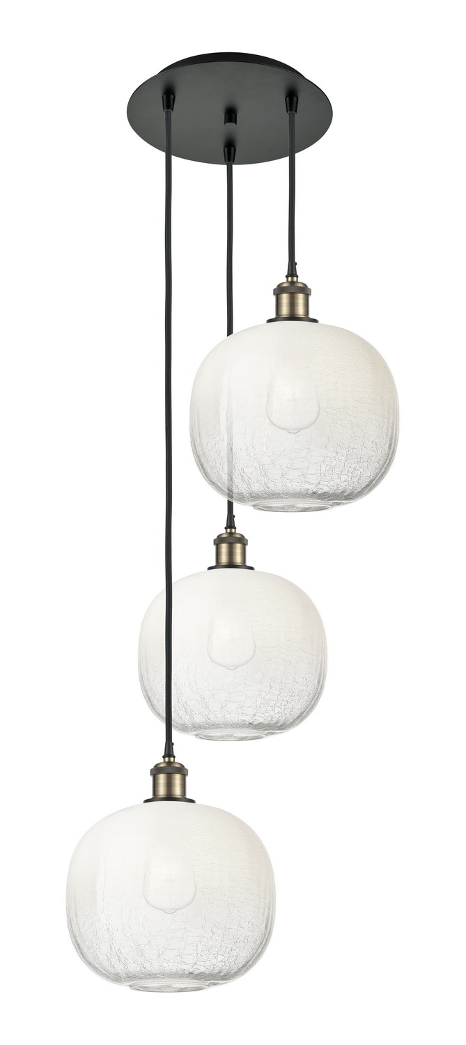 Three Light Pendant by Innovations - Ballston Collection, Black Antique Brass Finish - 113B-3P-BAB-G481-10OP