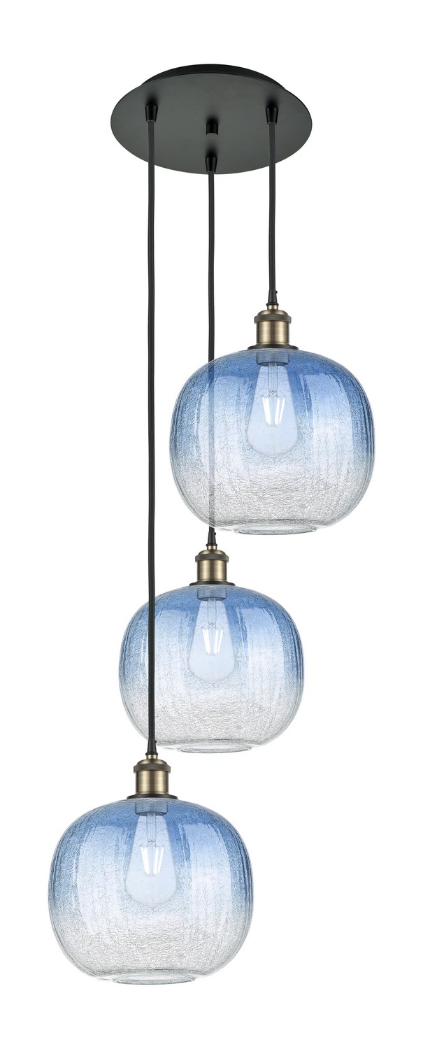Three Light Pendant by Innovations - Ballston Collection, Black Antique Brass Finish - 113B-3P-BAB-G481-10SB