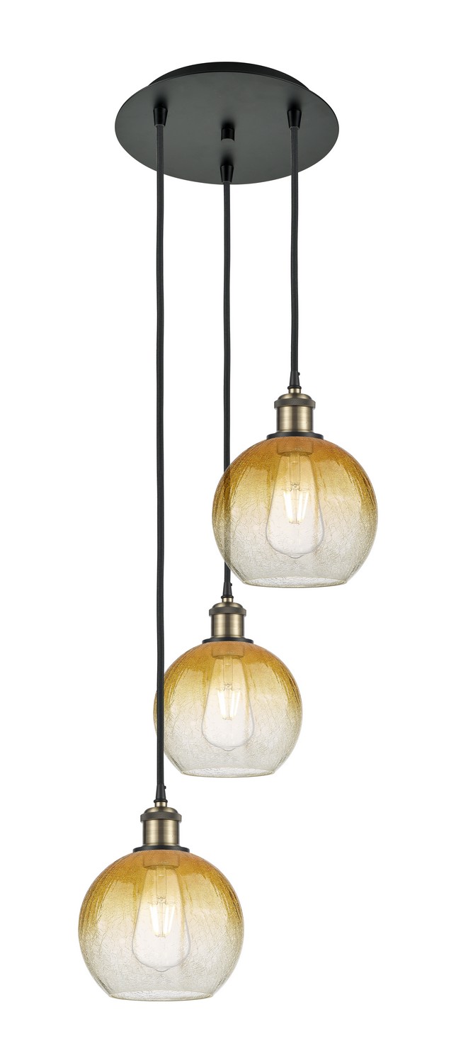Three Light Pendant by Innovations - Ballston Collection, Black Antique Brass Finish - 113B-3P-BAB-G483-8AM