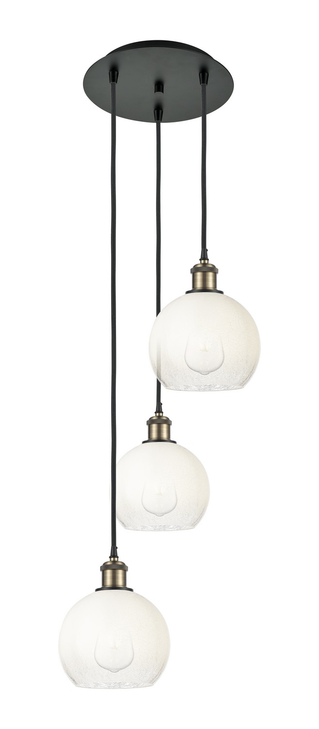 Three Light Pendant by Innovations - Ballston Collection, Black Antique Brass Finish - 113B-3P-BAB-G483-8OP
