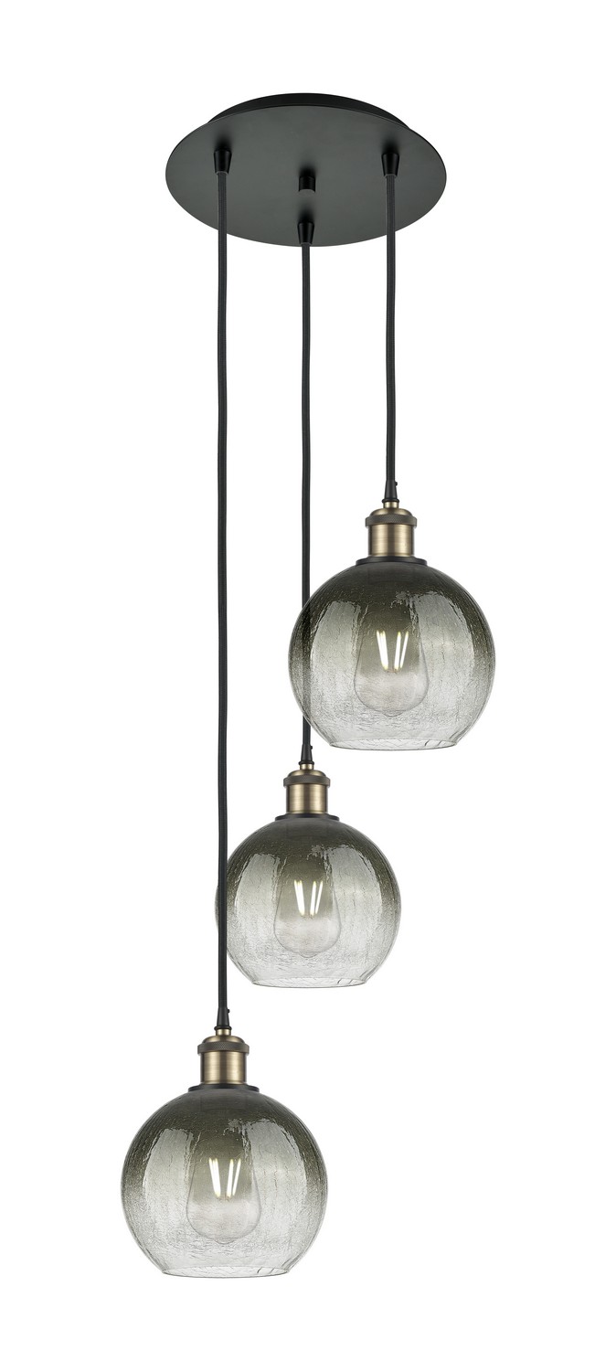 Three Light Pendant by Innovations - Ballston Collection, Black Antique Brass Finish - 113B-3P-BAB-G483-8SL