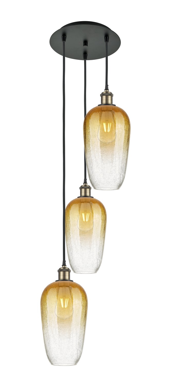Three Light Pendant by Innovations - Ballston Collection, Black Antique Brass Finish - 113B-3P-BAB-G484-7AM