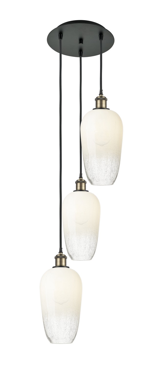 Three Light Pendant by Innovations - Ballston Collection, Black Antique Brass Finish - 113B-3P-BAB-G484-7OP