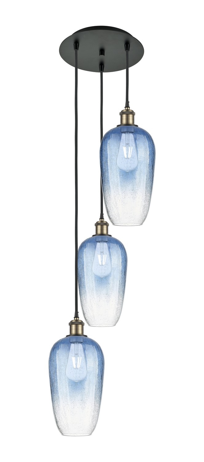 Three Light Pendant by Innovations - Ballston Collection, Black Antique Brass Finish - 113B-3P-BAB-G484-7SB