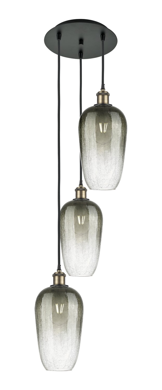 Three Light Pendant by Innovations - Ballston Collection, Black Antique Brass Finish - 113B-3P-BAB-G484-7SL