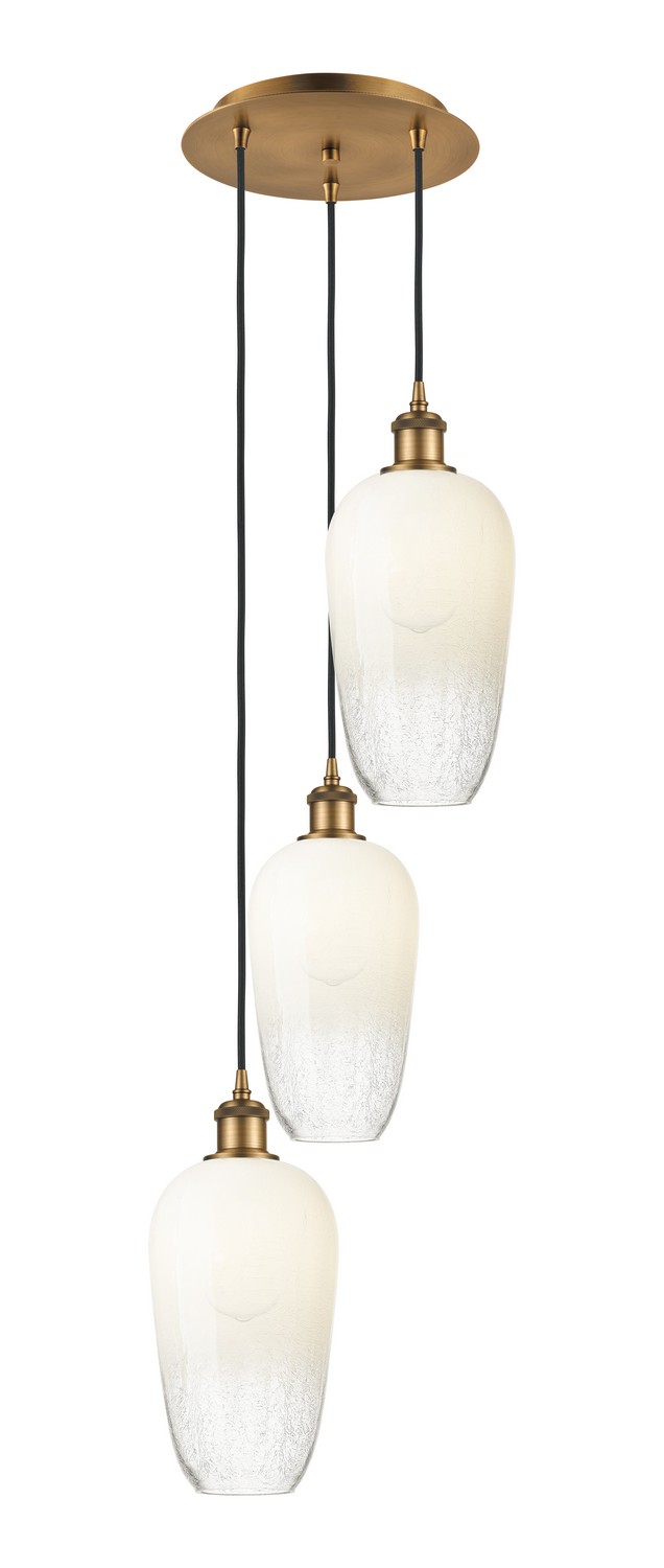 Three Light Pendant by Innovations - Ballston Collection, Brushed Brass Finish - 113B-3P-BB-G484-7OP