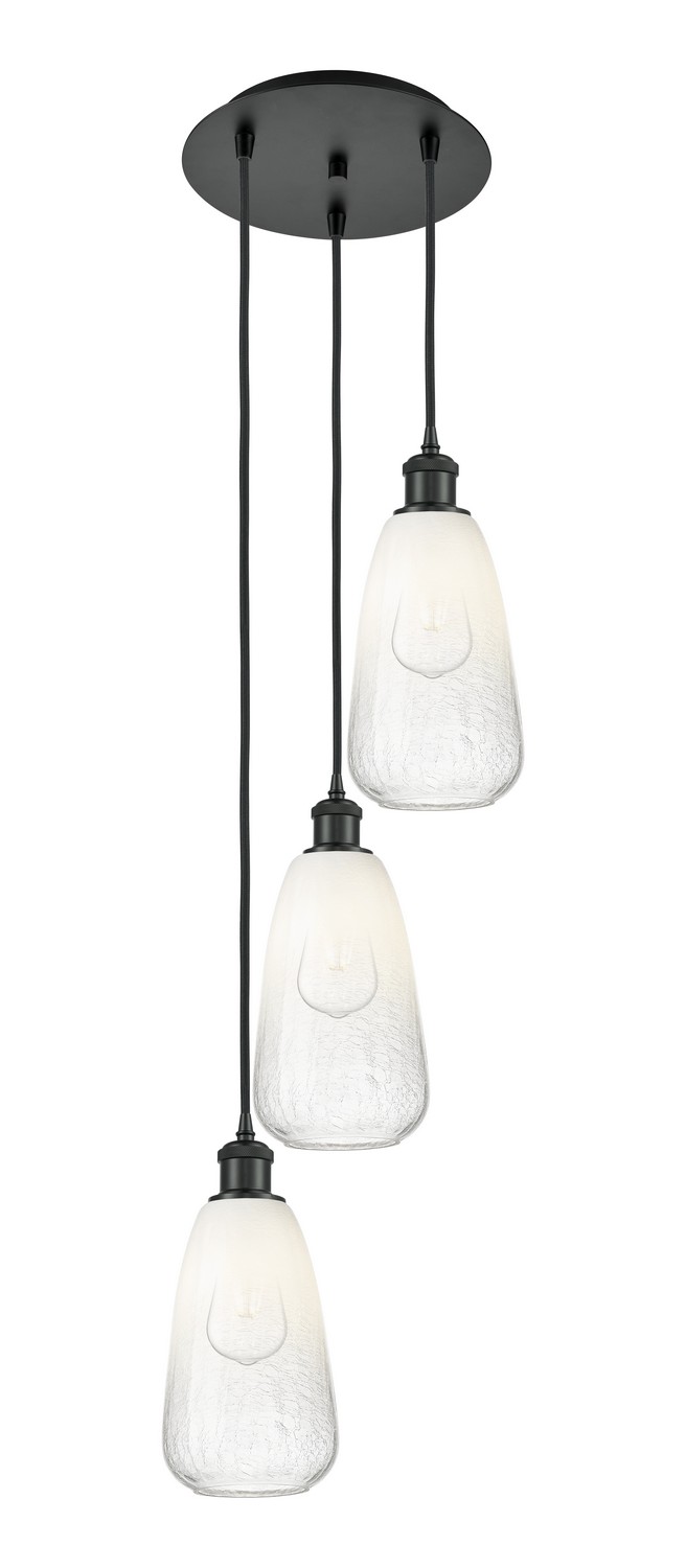 Three Light Pendant by Innovations - Ballston Collection, Matte Black Finish - 113B-3P-BK-G480-6OP