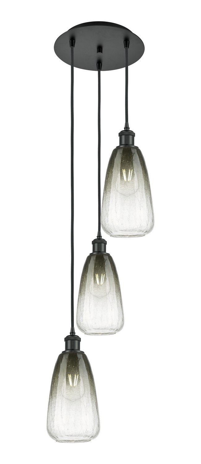 Three Light Pendant by Innovations - Ballston Collection, Matte Black Finish - 113B-3P-BK-G480-6SL