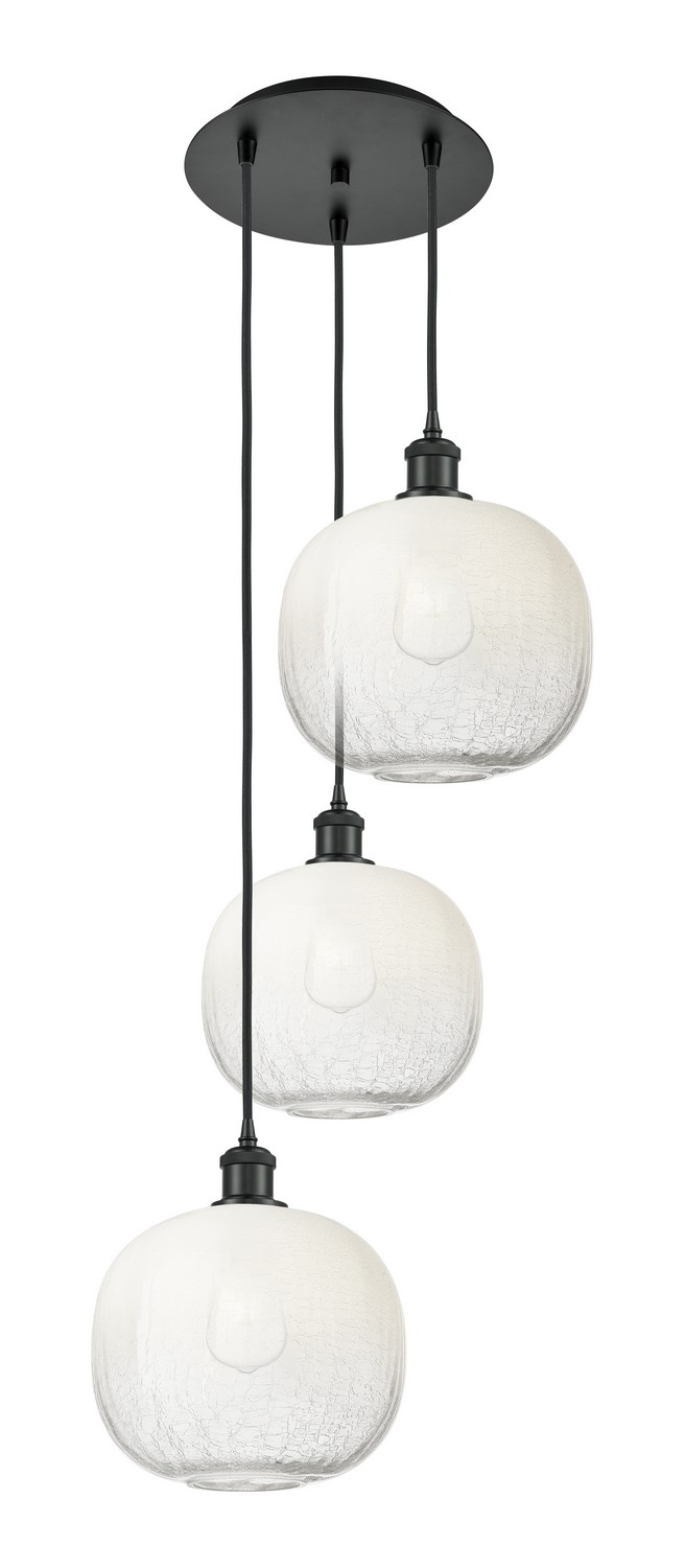 Three Light Pendant by Innovations - Ballston Collection, Matte Black Finish - 113B-3P-BK-G481-10OP