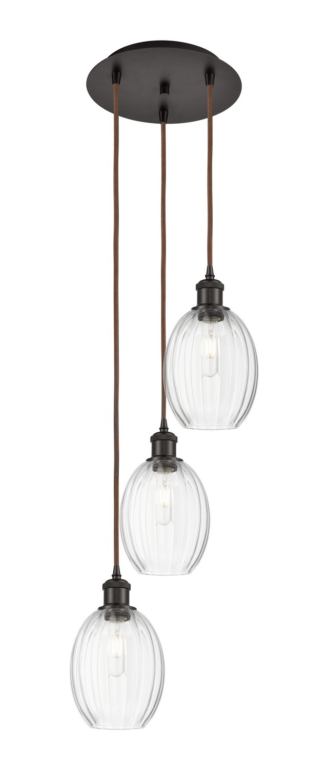Three Light Pendant by Innovations - Ballston Collection, Oil Rubbed Bronze Finish - 113B-3P-OB-G459-6CL
