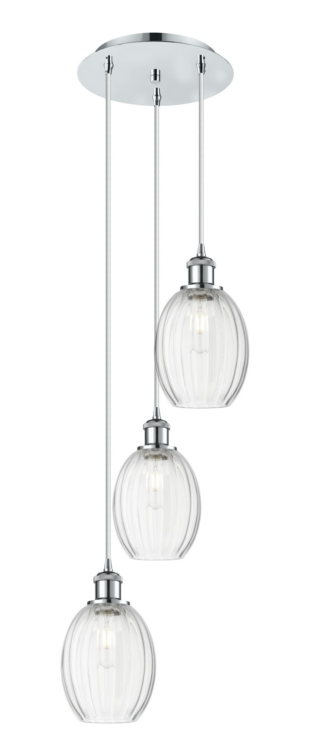 Three Light Pendant by Innovations - Ballston Collection, Polished Chrome Finish - 113B-3P-PC-G459-6CL
