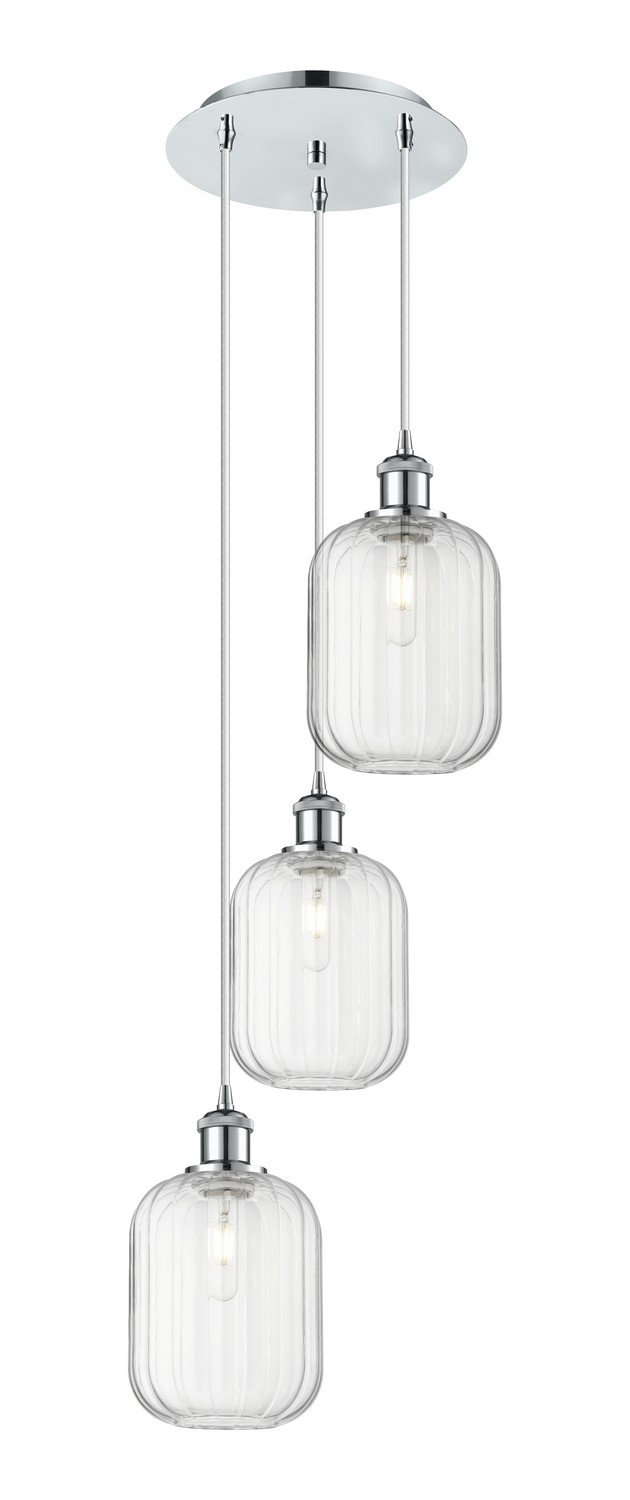 Three Light Pendant by Innovations - Ballston Collection, Polished Chrome Finish - 113B-3P-PC-G460-7CL