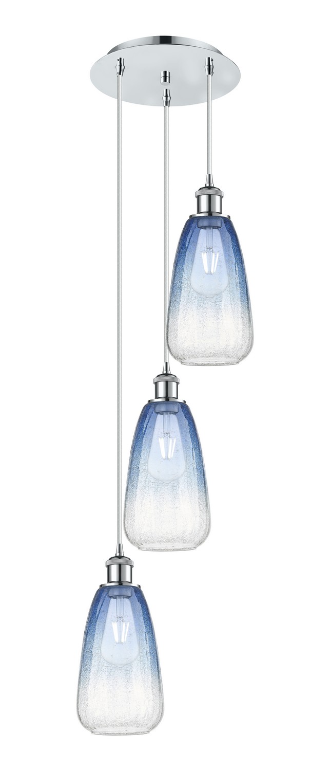 Three Light Pendant by Innovations - Ballston Collection, Polished Chrome Finish - 113B-3P-PC-G480-6SB