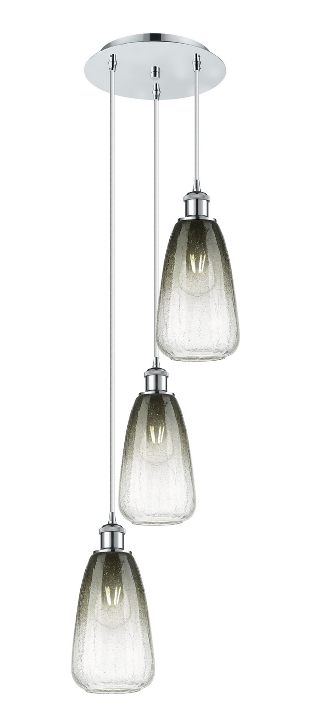 Three Light Pendant by Innovations - Ballston Collection, Polished Chrome Finish - 113B-3P-PC-G480-6SL