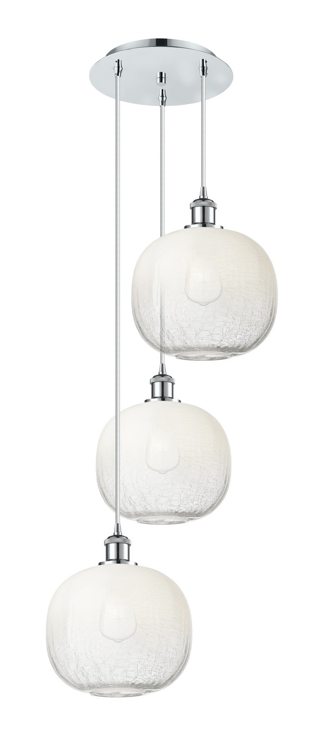 Three Light Pendant by Innovations - Ballston Collection, Polished Chrome Finish - 113B-3P-PC-G481-10OP