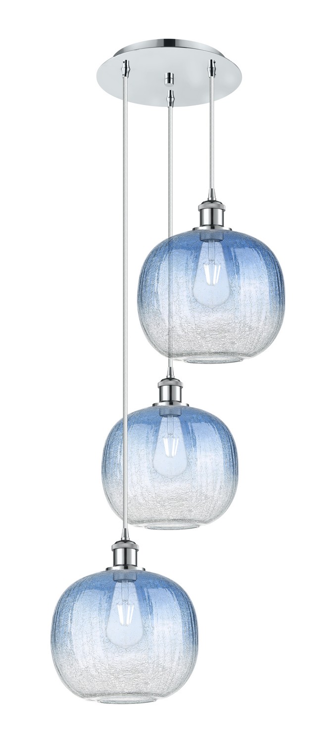 Three Light Pendant by Innovations - Ballston Collection, Polished Chrome Finish - 113B-3P-PC-G481-10SB