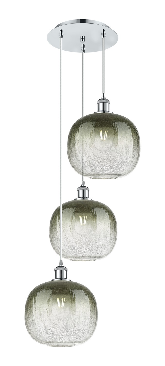 Three Light Pendant by Innovations - Ballston Collection, Polished Chrome Finish - 113B-3P-PC-G481-10SL