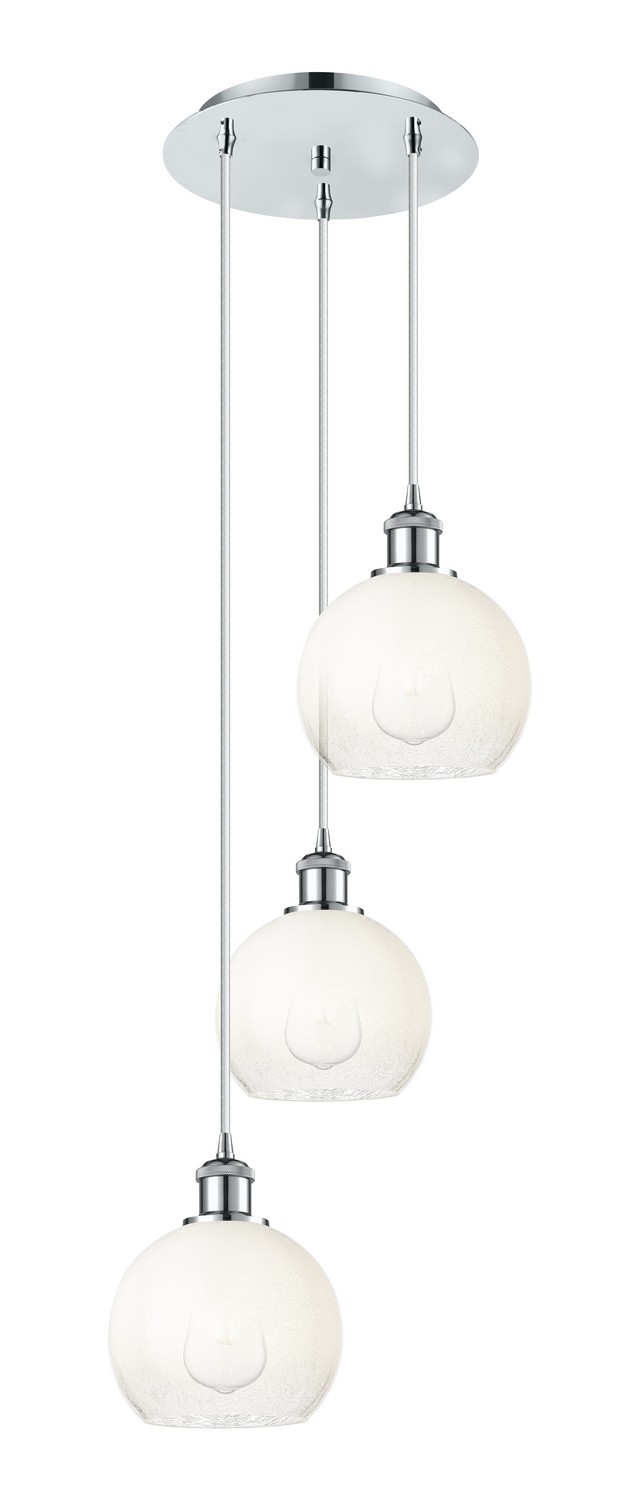 Three Light Pendant by Innovations - Ballston Collection, Polished Chrome Finish - 113B-3P-PC-G483-8OP