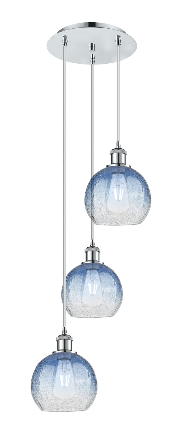 Three Light Pendant by Innovations - Ballston Collection, Polished Chrome Finish - 113B-3P-PC-G483-8SB