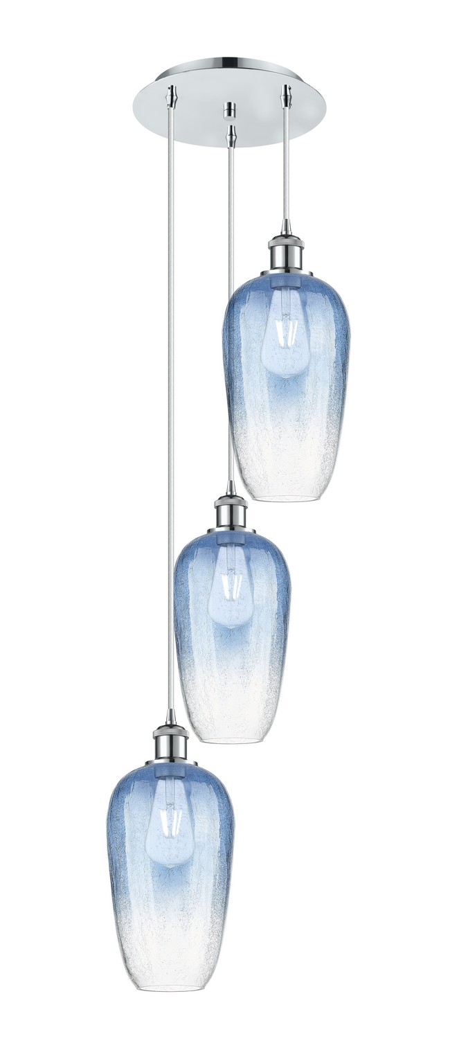 Three Light Pendant by Innovations - Ballston Collection, Polished Chrome Finish - 113B-3P-PC-G484-7SB