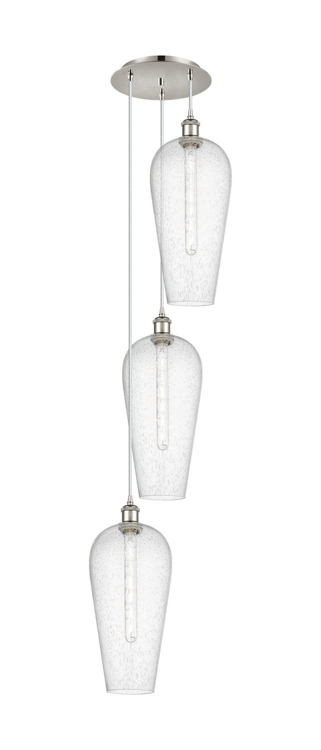 Three Light Pendant by Innovations - Ballston Collection, Polished Nickel Finish - 113B-3P-PN-G456-8SDY