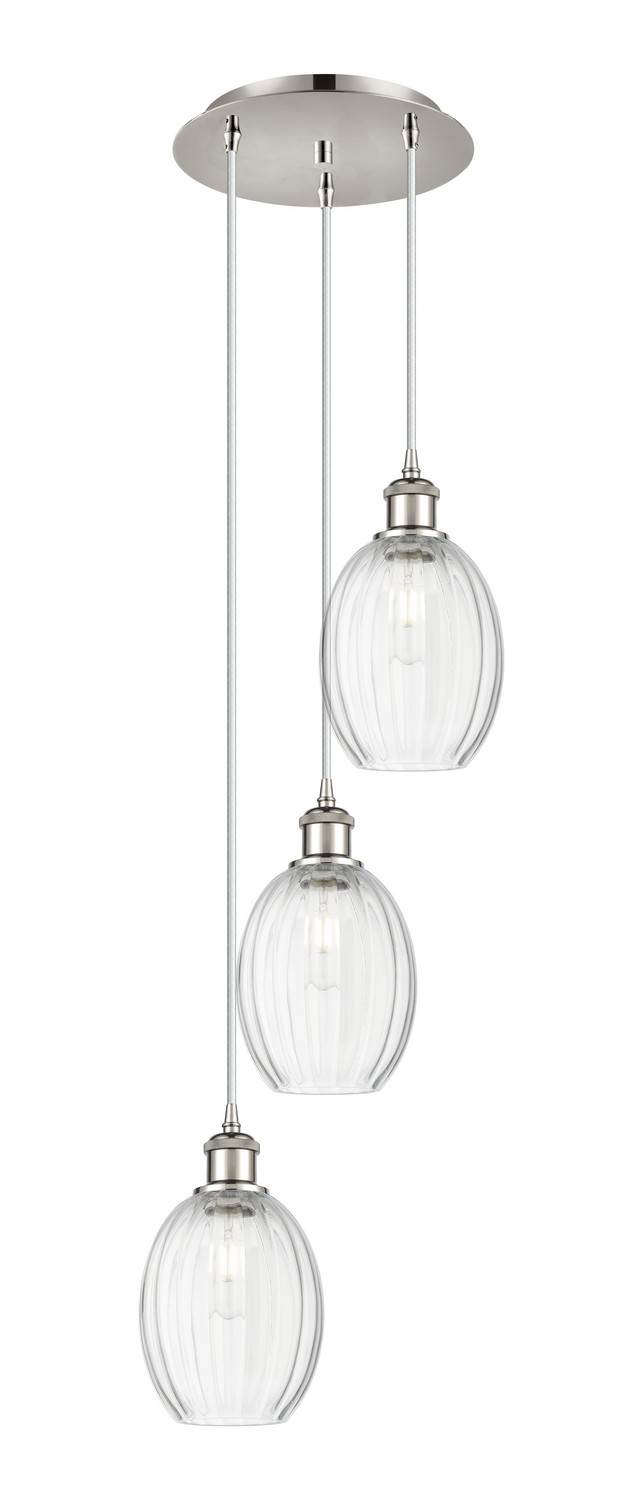 Three Light Pendant by Innovations - Ballston Collection, Polished Nickel Finish - 113B-3P-PN-G459-6CL