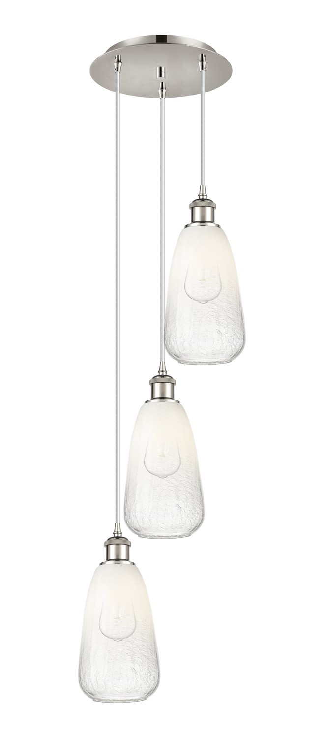 Three Light Pendant by Innovations - Ballston Collection, Polished Nickel Finish - 113B-3P-PN-G480-6OP