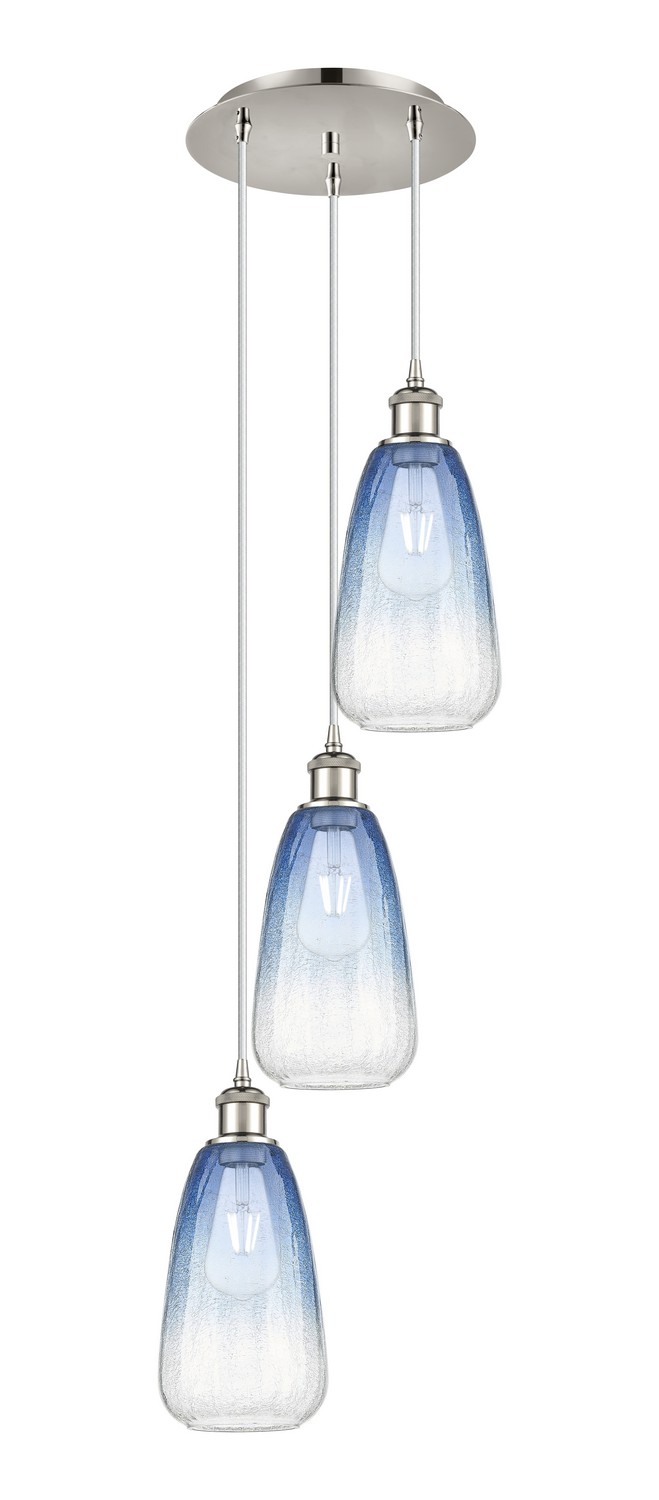 Three Light Pendant by Innovations - Ballston Collection, Polished Nickel Finish - 113B-3P-PN-G480-6SB