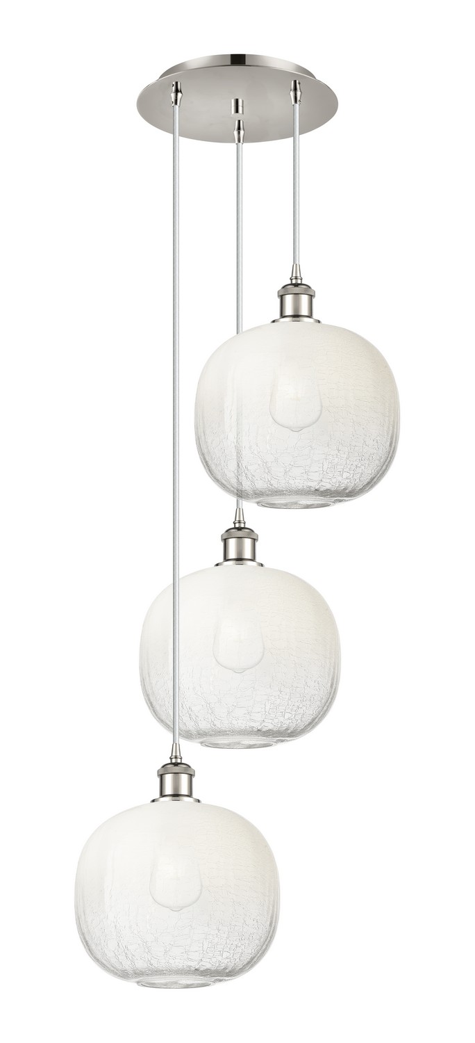 Three Light Pendant by Innovations - Ballston Collection, Polished Nickel Finish - 113B-3P-PN-G481-10OP