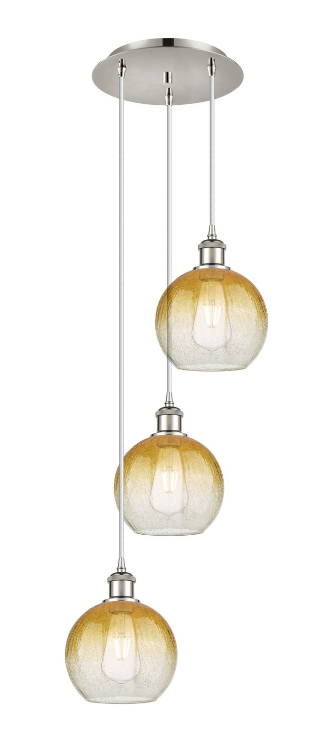 Three Light Pendant by Innovations - Ballston Collection, Polished Nickel Finish - 113B-3P-PN-G483-8AM