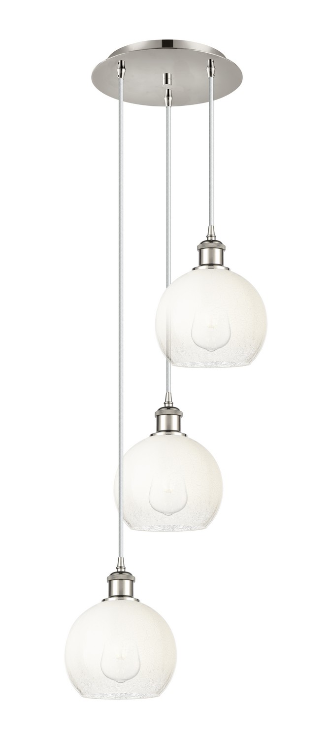 Three Light Pendant by Innovations - Ballston Collection, Polished Nickel Finish - 113B-3P-PN-G483-8OP