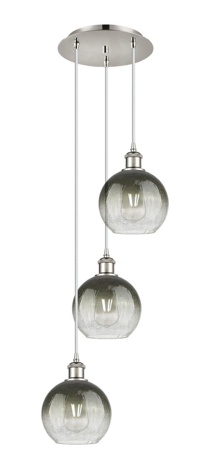 Three Light Pendant by Innovations - Ballston Collection, Polished Nickel Finish - 113B-3P-PN-G483-8SL