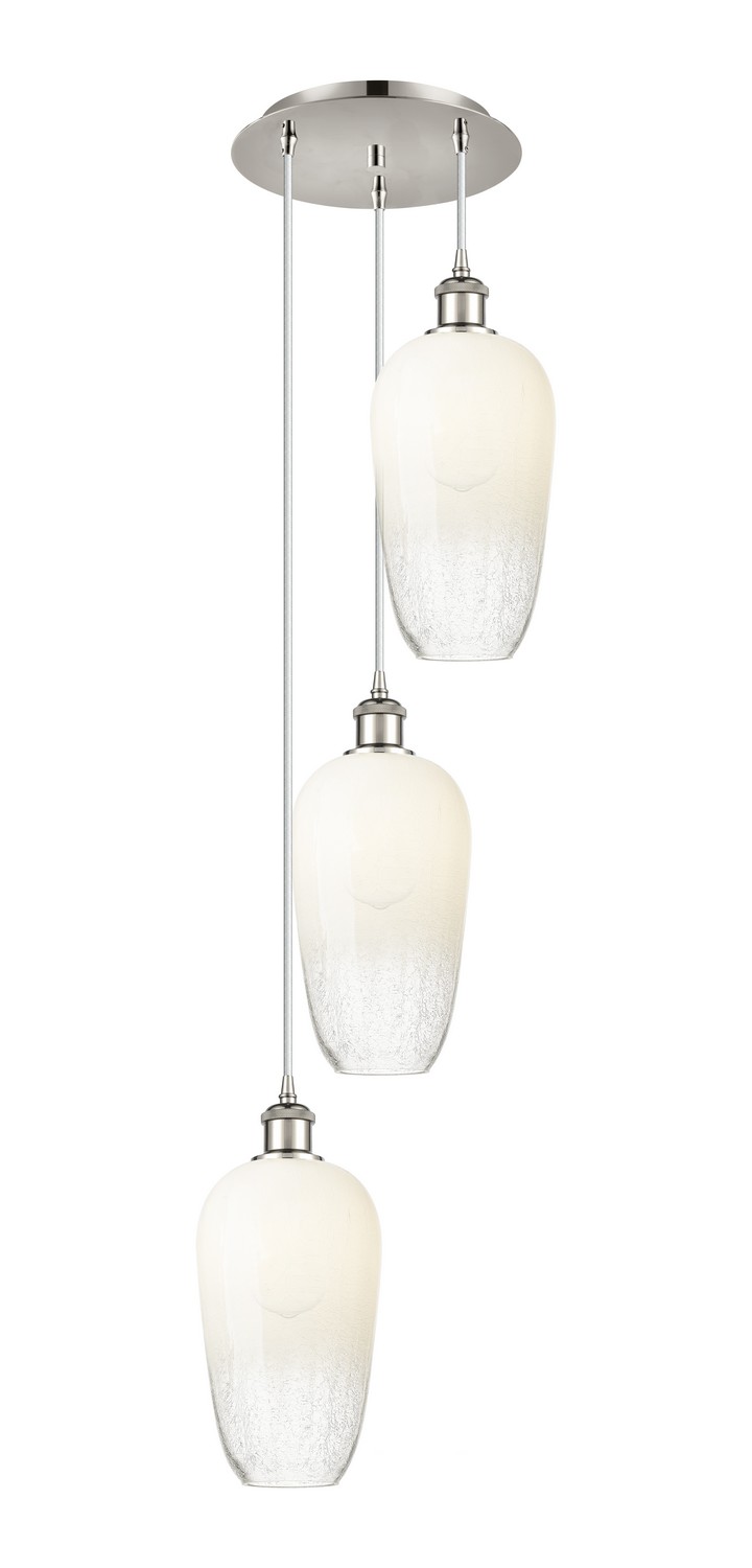 Three Light Pendant by Innovations - Ballston Collection, Polished Nickel Finish - 113B-3P-PN-G484-7OP
