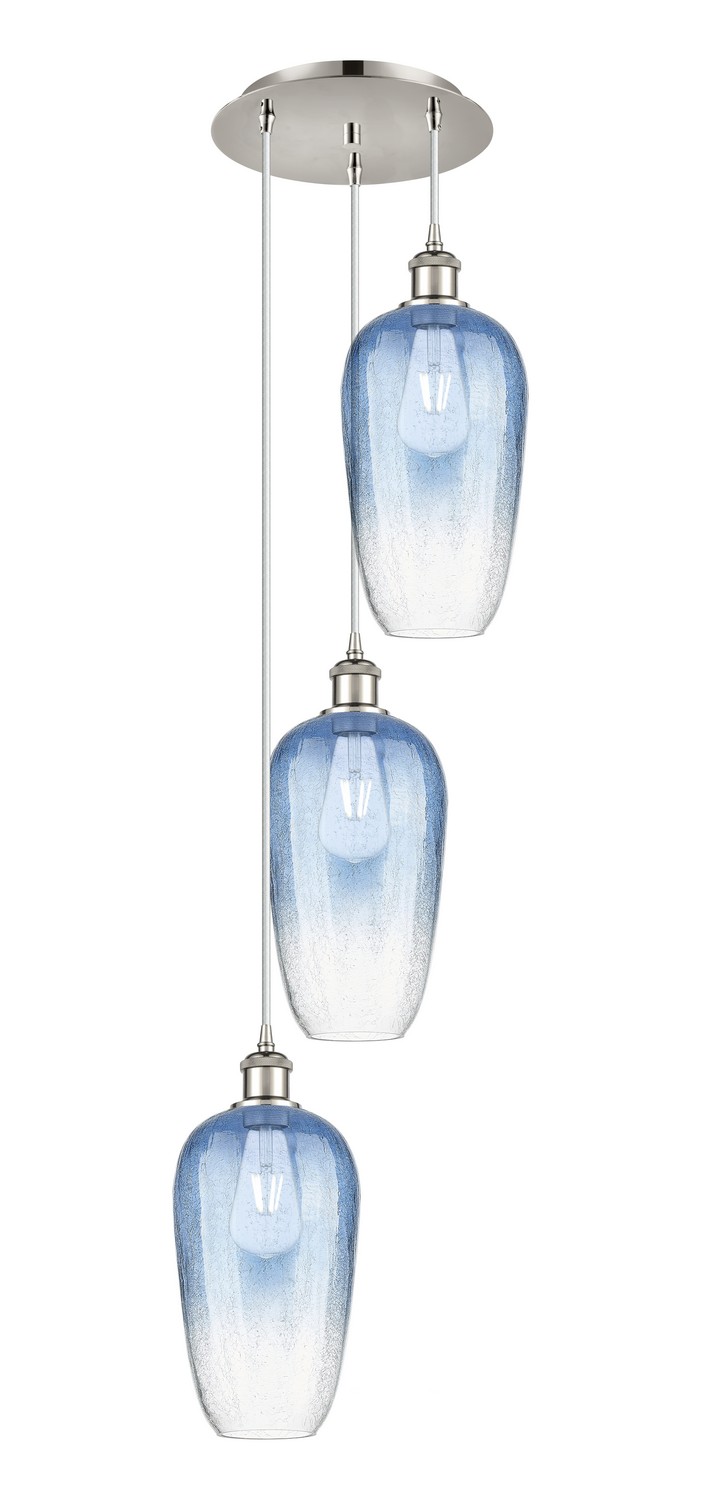 Three Light Pendant by Innovations - Ballston Collection, Polished Nickel Finish - 113B-3P-PN-G484-7SB
