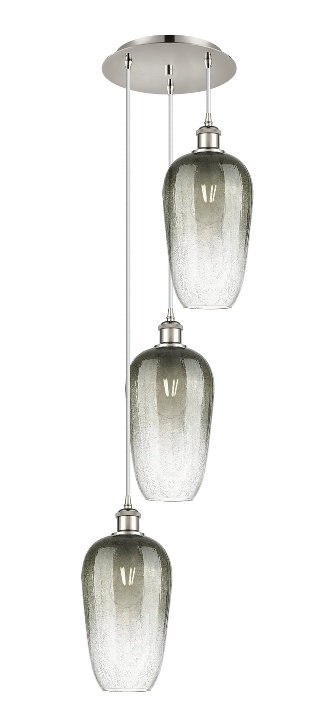 Three Light Pendant by Innovations - Ballston Collection, Polished Nickel Finish - 113B-3P-PN-G484-7SL