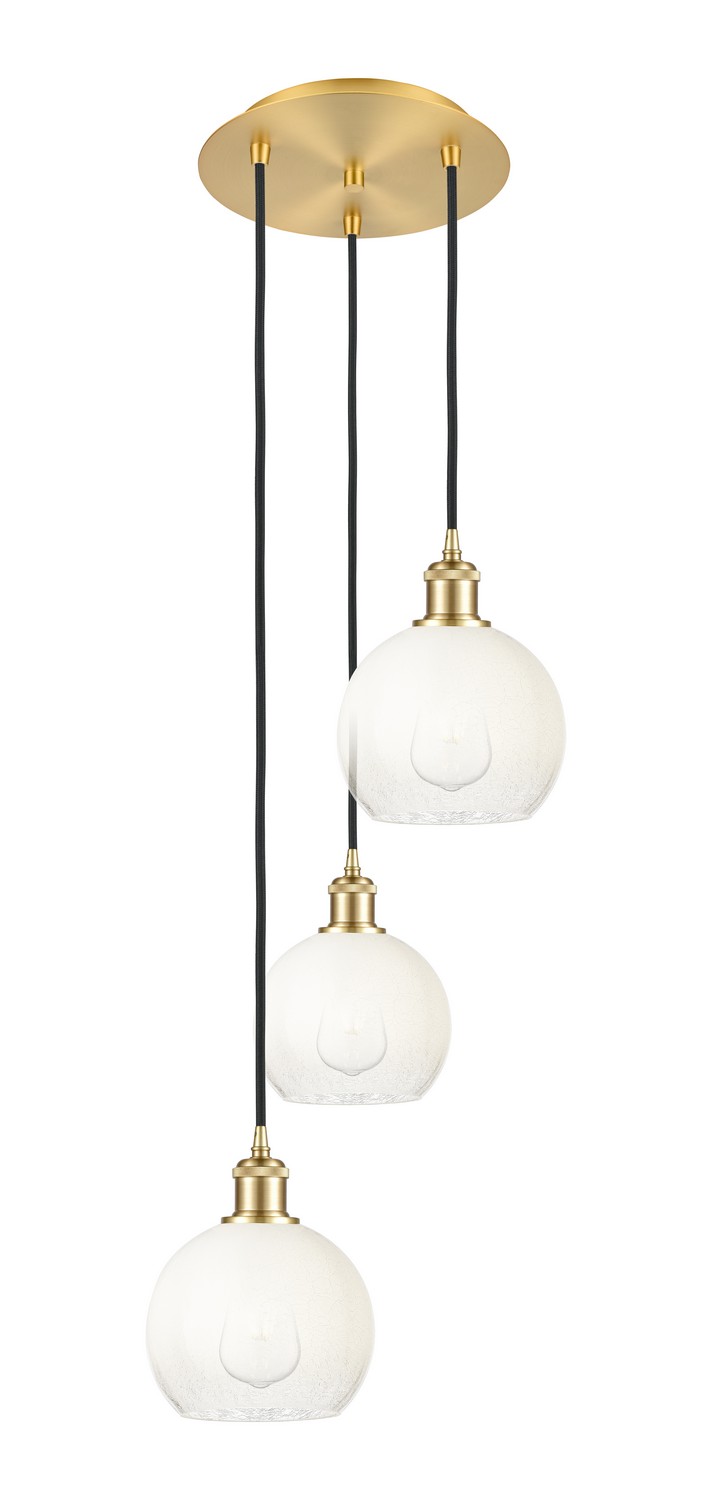 Three Light Pendant by Innovations - Ballston Collection, Satin Gold Finish - 113B-3P-SG-G483-8OP