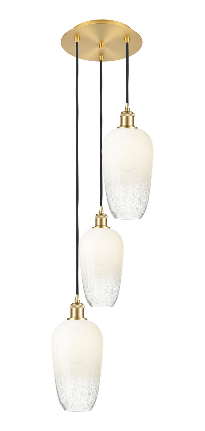 Three Light Pendant by Innovations - Ballston Collection, Satin Gold Finish - 113B-3P-SG-G484-7OP