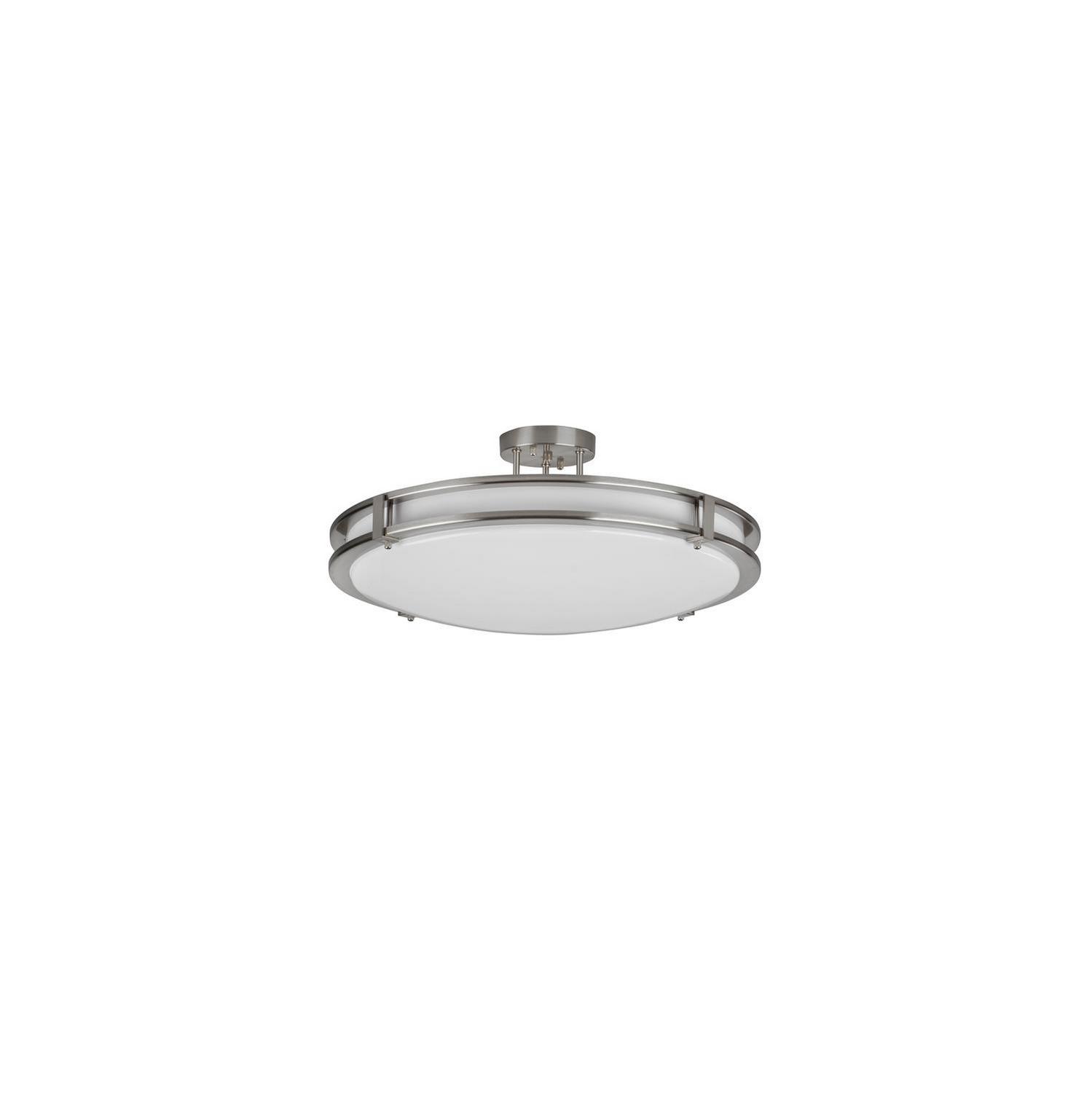 LED Semi-Flush Mount by AFX Lighting - Carlisle Collection, Satin Nickel Finish - CAC12L5AJUDSN