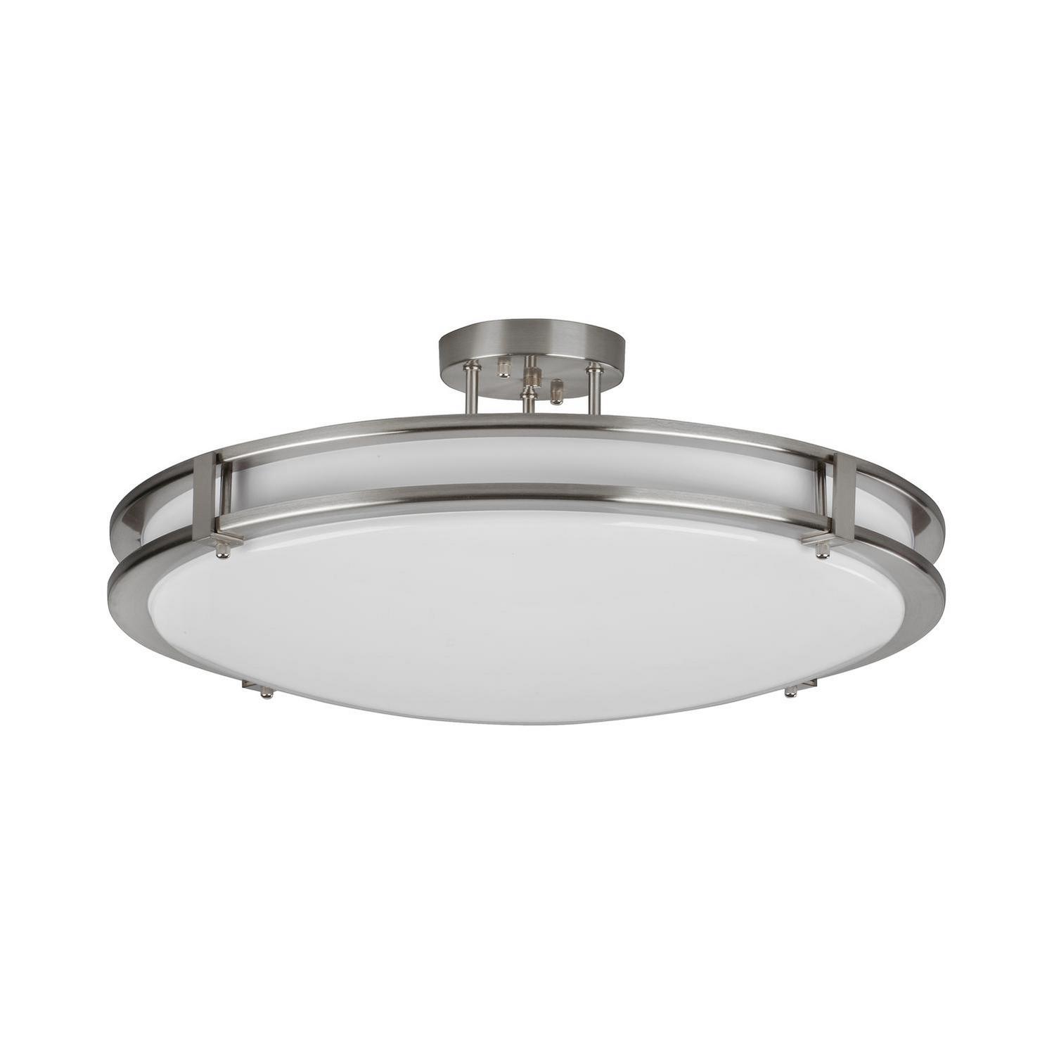 LED Semi-Flush Mount by AFX Lighting - Carlisle Collection, Satin Nickel Finish - CAC24L5AJUDSN